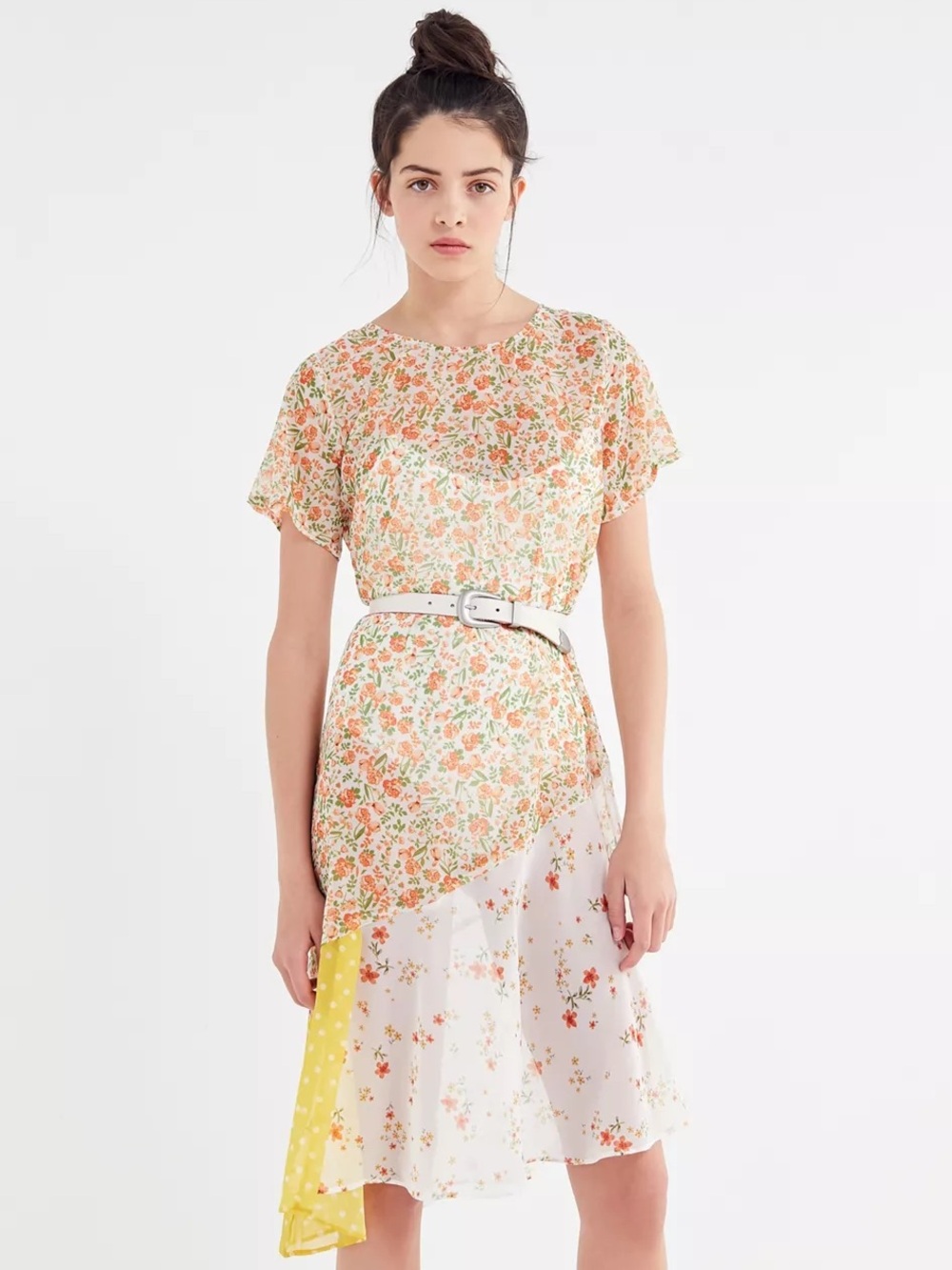 NWT Urban Outfitters Chiffon Sheer Floral Mix Midi Dress- XL